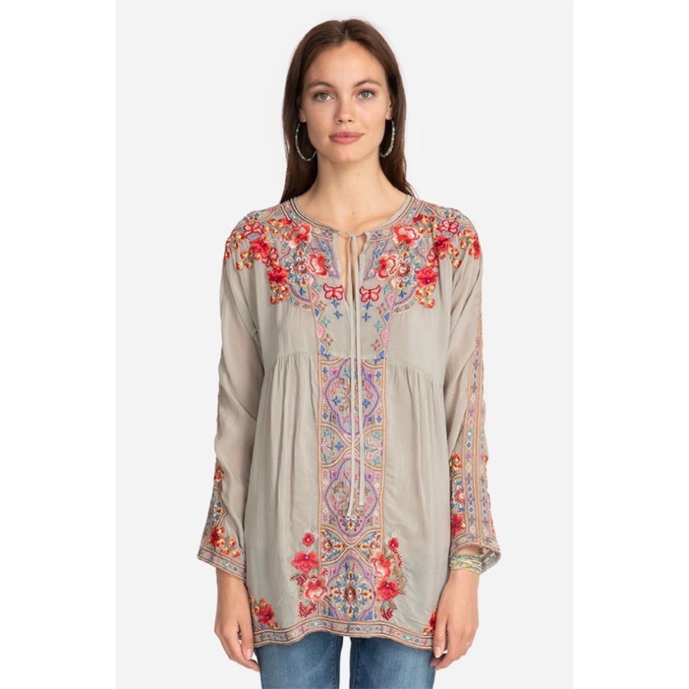 Johnny Was Alora Grain Rayon Tunic Blouse M NWT - Picture 2 of 9